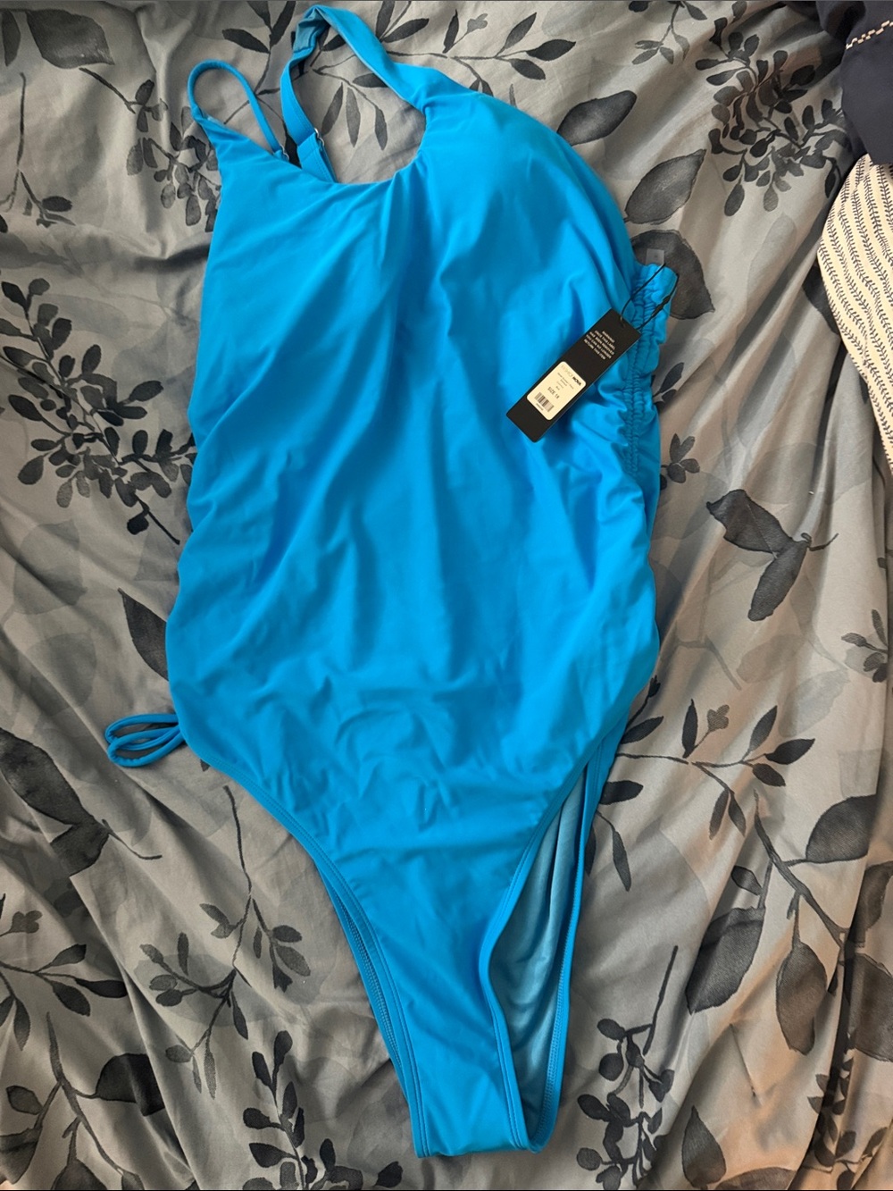 Fashion Nova Electric Blue One-Piece Swimsuit